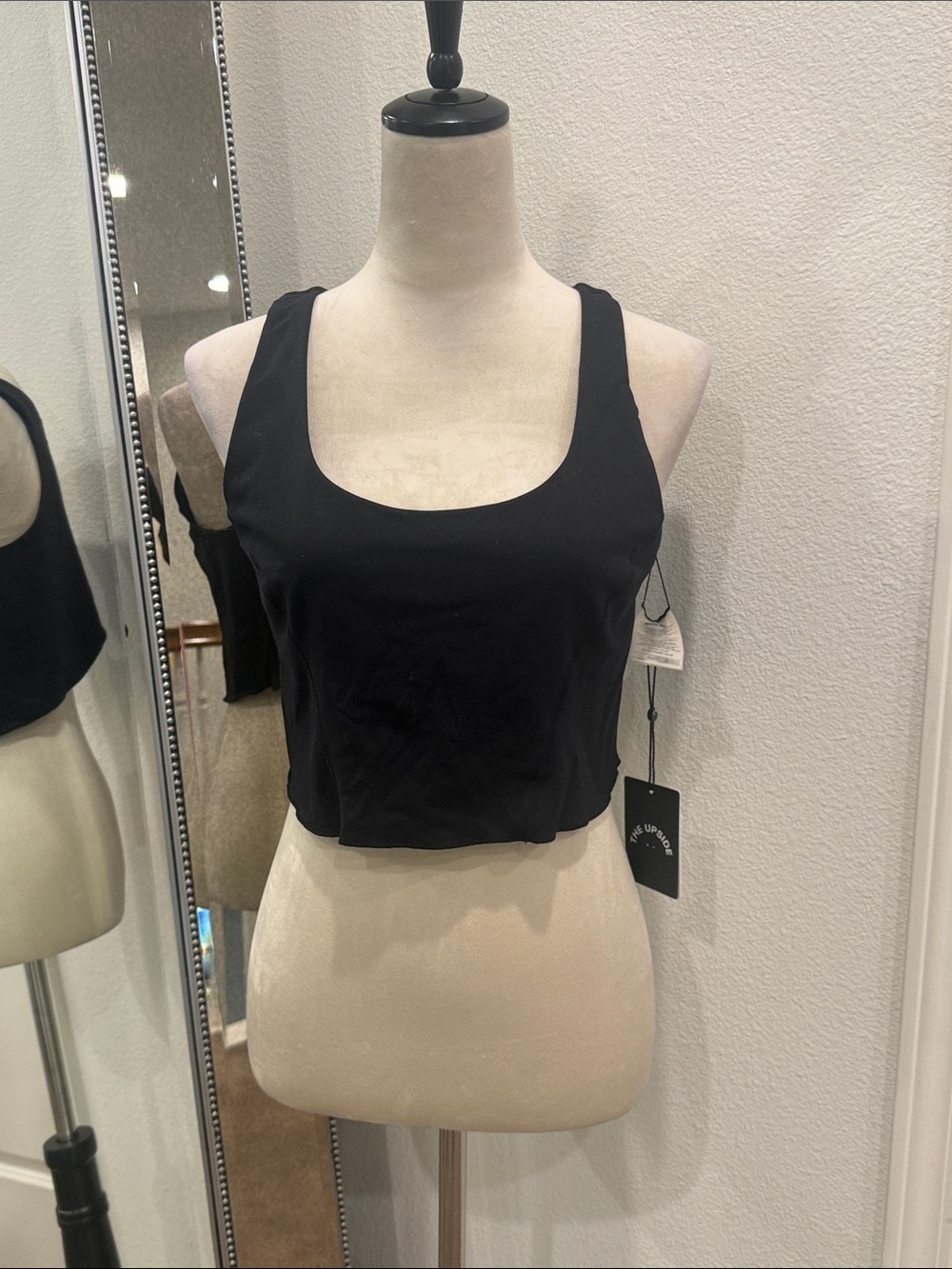 The Upside Top Bundle Peach and Black Cropped Tank with Built in Bra NWT - Picture 8 of 12